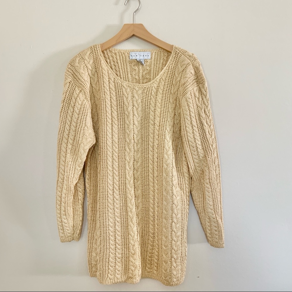 Vintage Beige Knit Sweater